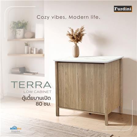 ตู้เตี้ยบานเปิด FURDINI TERRA 80 ซม. สีโอ๊ค/ลายหิน_3