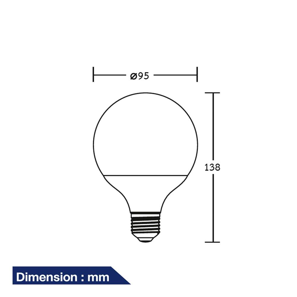 หลอด LED BEC G95 GLOBE 12 วัตต์ DAYLIGHT E27