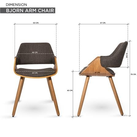 เก้าอี้ห้องอาหาร FURINTREND BJORN สีเทาเข้ม_4