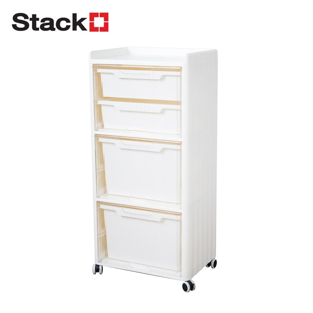 ตู้บานเปิดบน 3 ชั้น STACKO VENUS 41X30X88 ซม. สีขาว