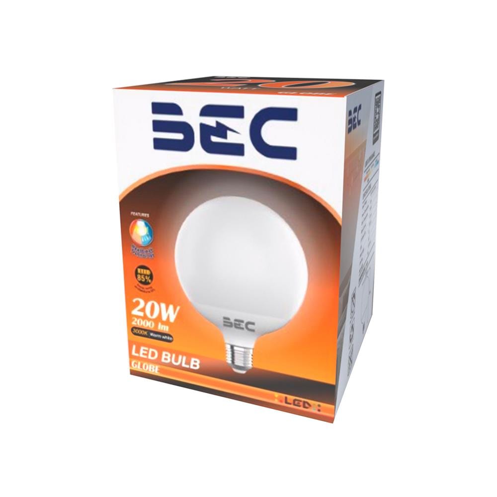 หลอด LED BEC G120 GLOBE 20 วัตต์ WARM WHITE E27
