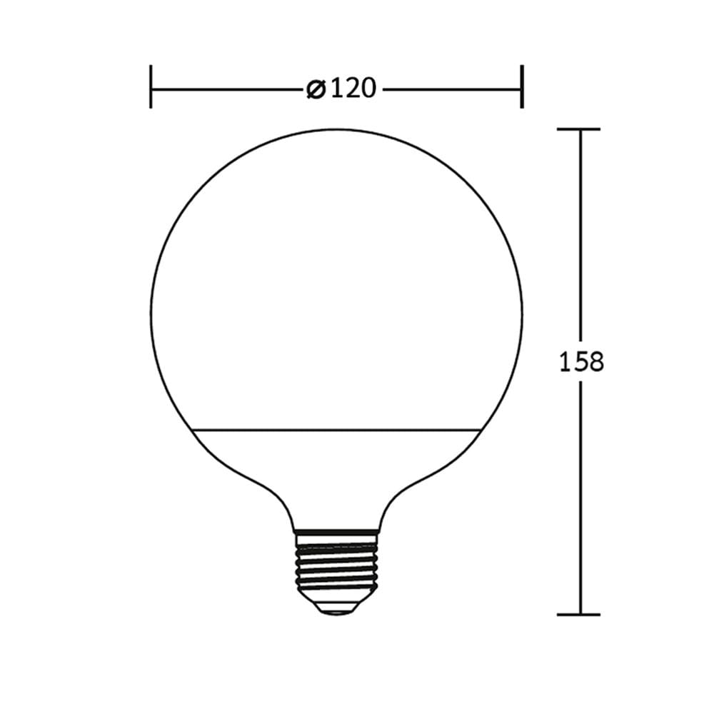 หลอด LED BEC G120 GLOBE 20 วัตต์ WARM WHITE E27