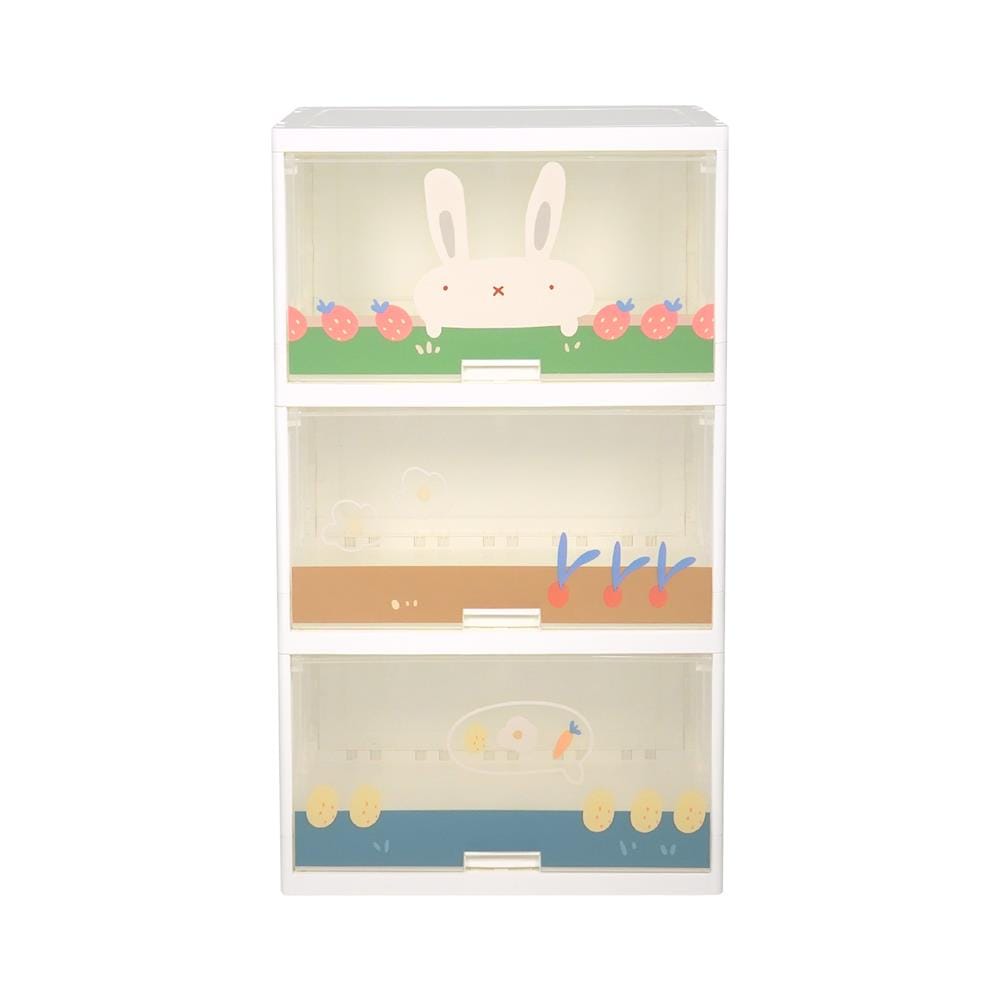 ตู้บานเปิดบน 3 ชั้น STACKO RABBIT 58X40X103 ซม. สีขาว