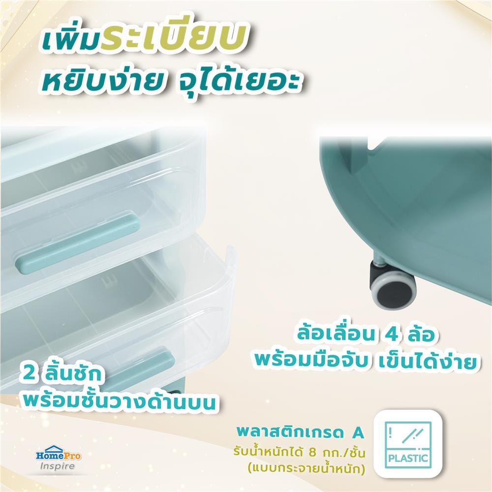 ชั้นวางของ 3 ชั้น STACKO KID VIVE 50X32X78 ซม. สีฟ้า
