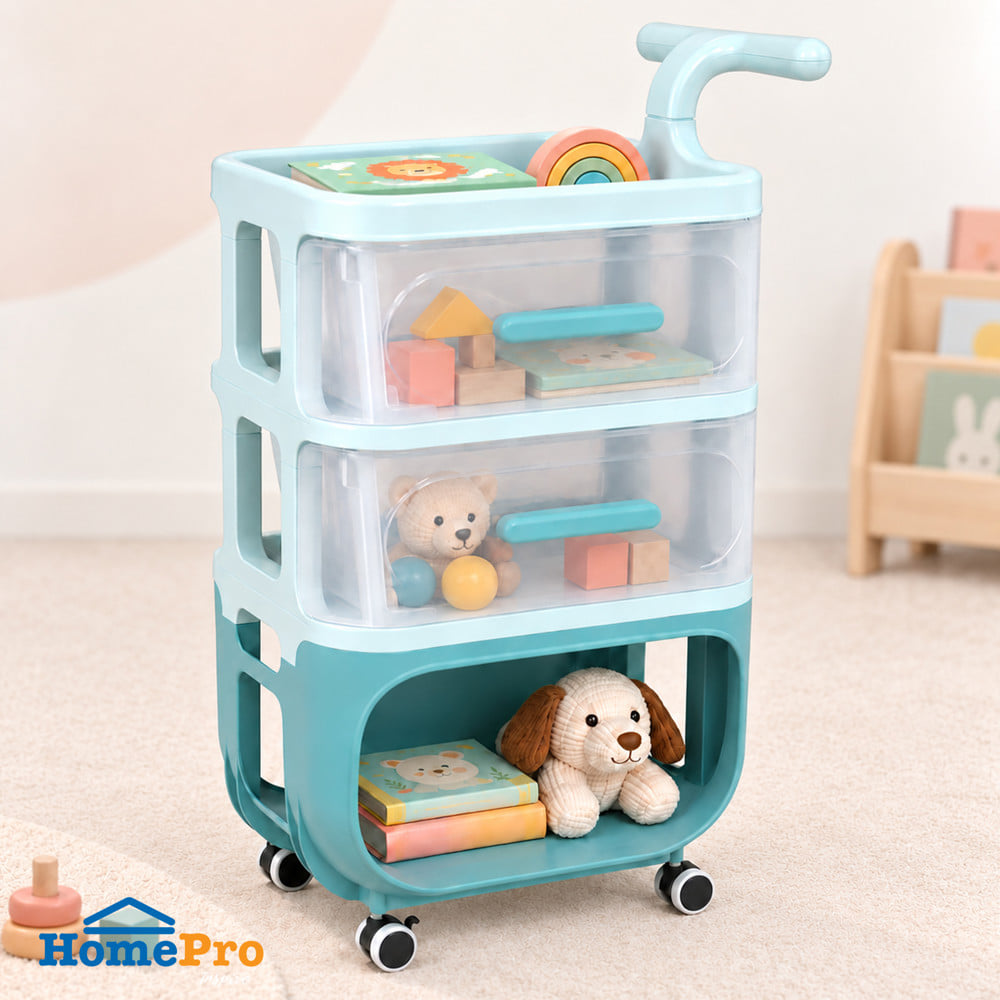 ชั้นวางของ 3 ชั้น STACKO KID VIVE 50X32X78 ซม. สีฟ้า