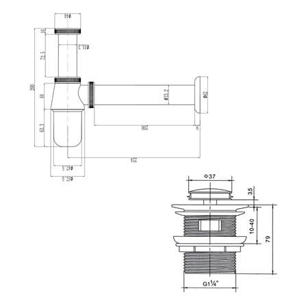 ชุดท่อน้ำทิ้งอ่างล้างหน้ากระปุก DONMARK GL-5329 20 ซม._2