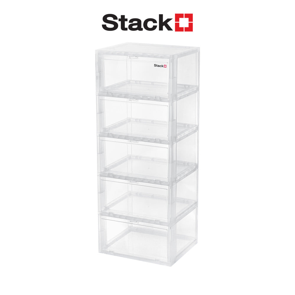 กล่องรองเท้า 5 ช่อง STACKO TOWER 35x28x88 ซม. สีใส