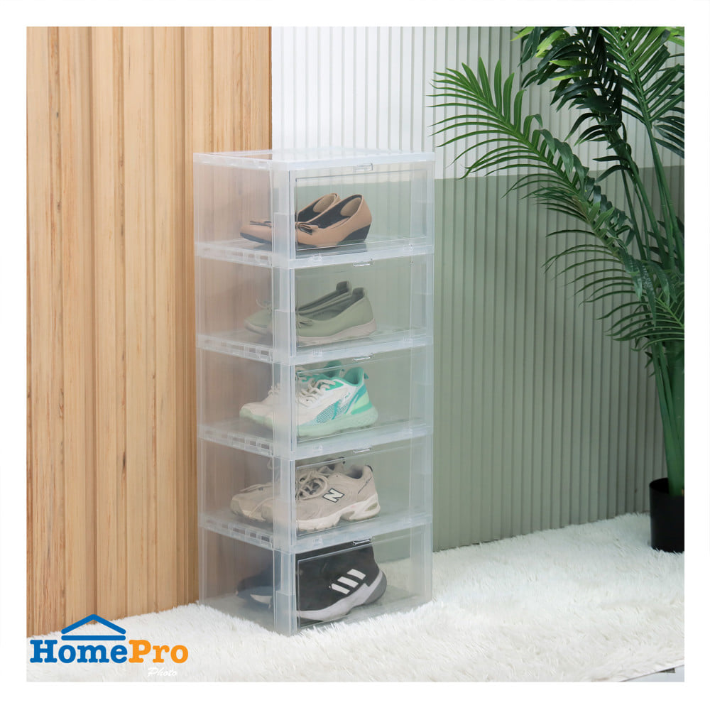 กล่องรองเท้า 5 ช่อง STACKO TOWER 35x28x88 ซม. สีใส