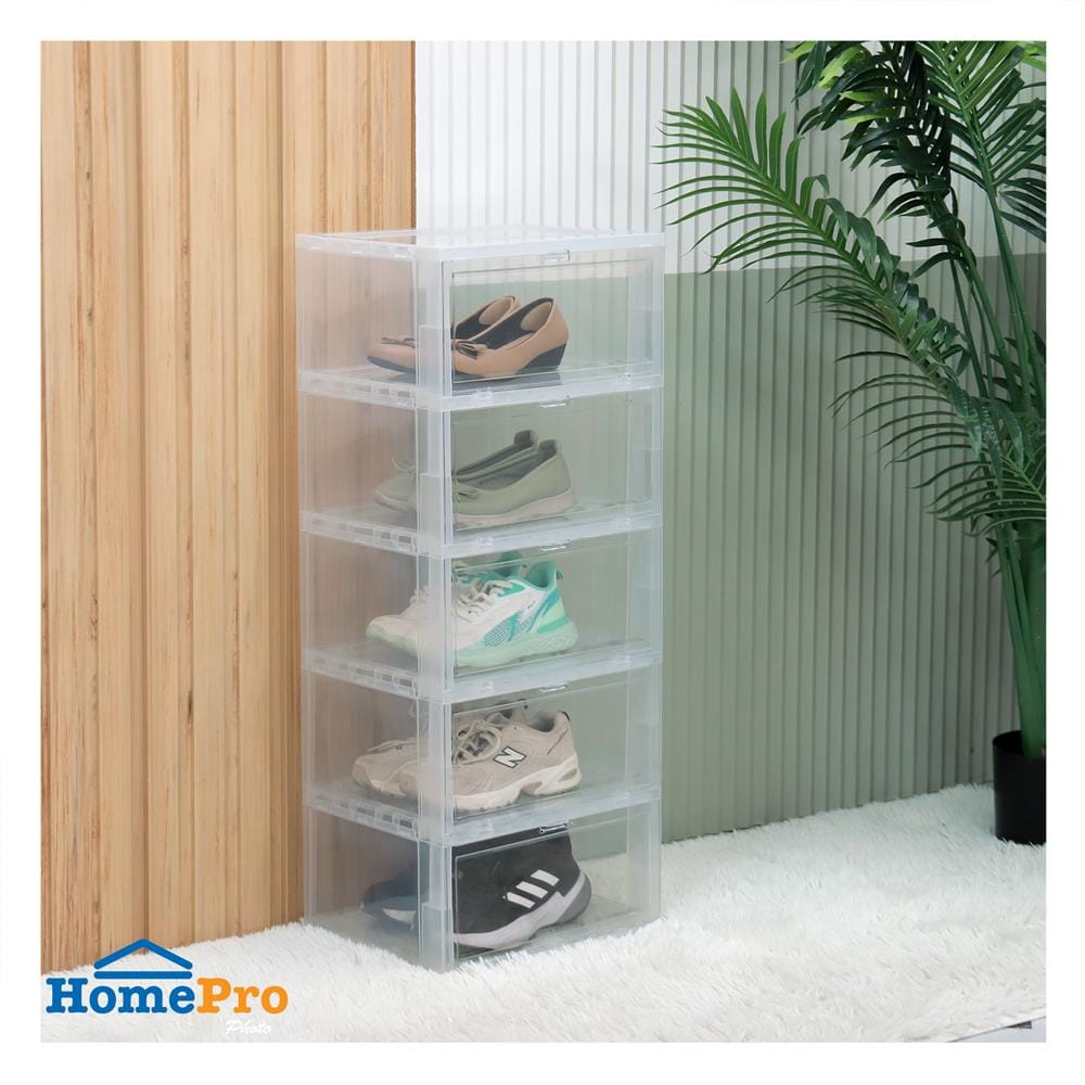 กล่องรองเท้า 5 ช่อง STACKO TOWER 35x28x88 ซม. สีใส