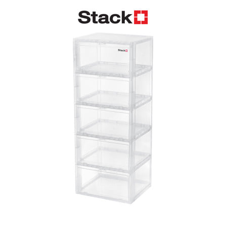 กล่องรองเท้า 5 ช่อง STACKO TOWER 35x28x88 ซม. สีใส_1