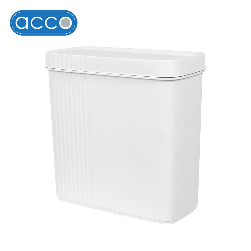 ถังขยะเหลี่ยมฝากด ACCO CLOUD 11 ลิตร สีขาว_0