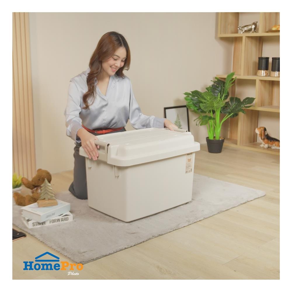 กล่องเก็บของ STACKO CIRCULAR PLUS 70 ลิตร 45.9x46.8x45.7 ซม. สีเทา