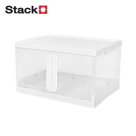 กล่องบานเปิดพับได้ STACKO 55 ลิตร 51X36X30 ซม. สีขาวใส_0