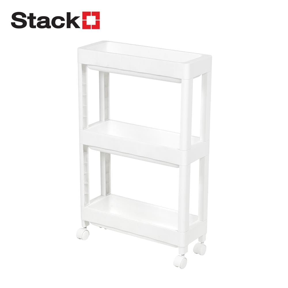 ชั้นพลาสติกแคบ 3 ชั้น STACKO MONO 48X18X76 ซม. สีขาว