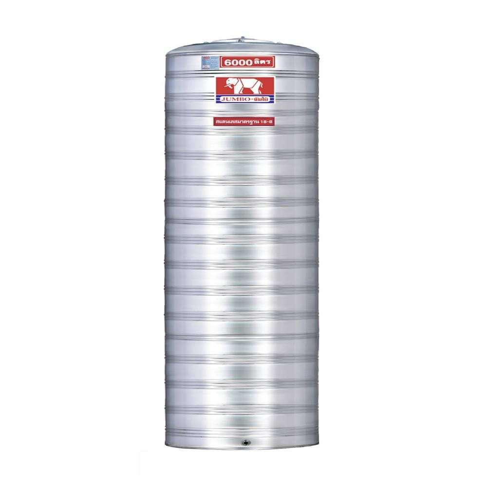 ถังเก็บน้ำสเตนเลส ก้นเรียบ JUMBO 6000 ลิตร