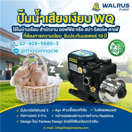 ปั๊มอัตโนมัติเสียงเงียบ WALRUS  WQ400B 370 วัตต์_5