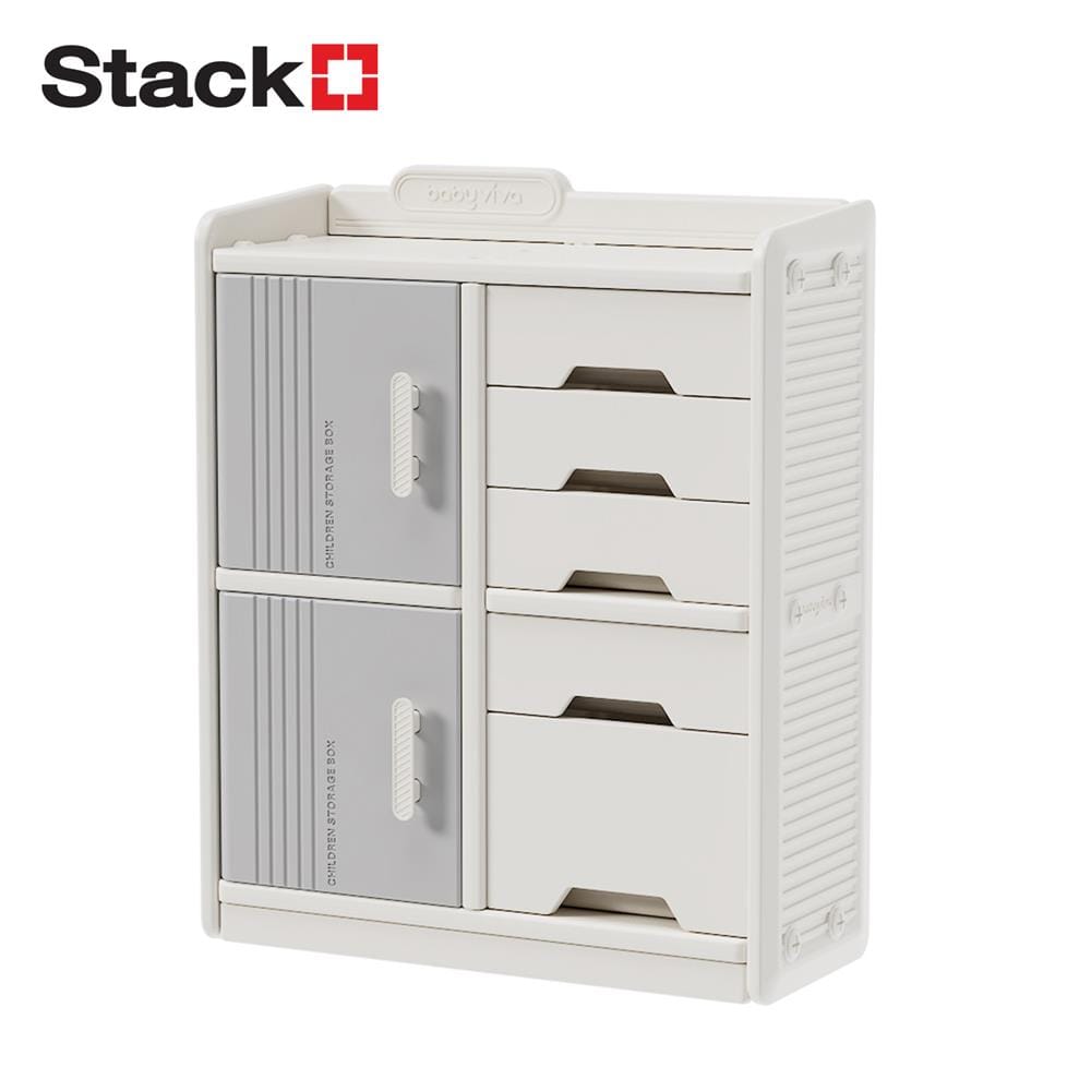 ตู้ลิ้นชัก 5 ชั้น 2 บาน STACKO KIDDY 78X28X92 ซม. สีขาว_1