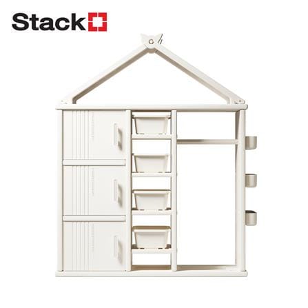 ตู้บานเปิด 3 บาน STACKO KIDDY 123X34X156 ซม. สีขาว_0