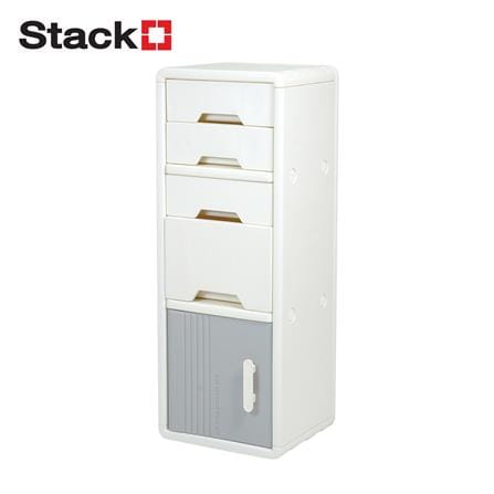 ตู้ลิ้นชัก 4 ชั้น 1 บาน STACKO KIDDY 40.5X32X108 ซม. สีขาว_0