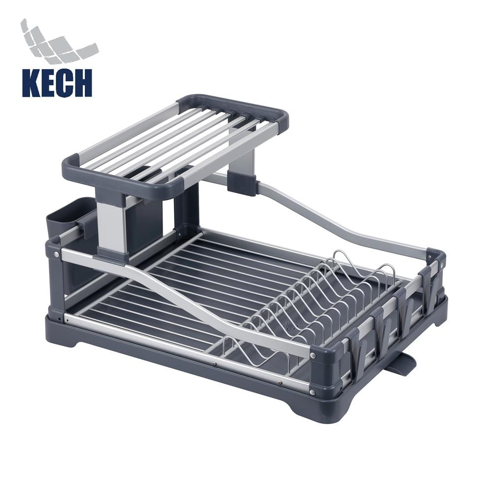 ชั้นคว่ำจานอะลูมิเนียม 2 ชั้น พร้อมถาดรอง KECH NOBLE_1