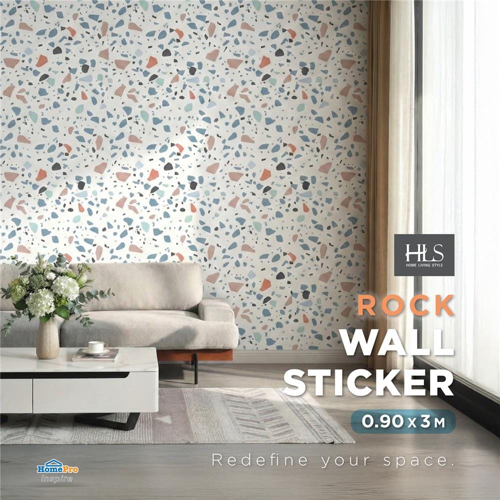 วอลล์สติกเกอร์ HOME LIVING STYLE ROCK 0.90X3 ม. สีขาว