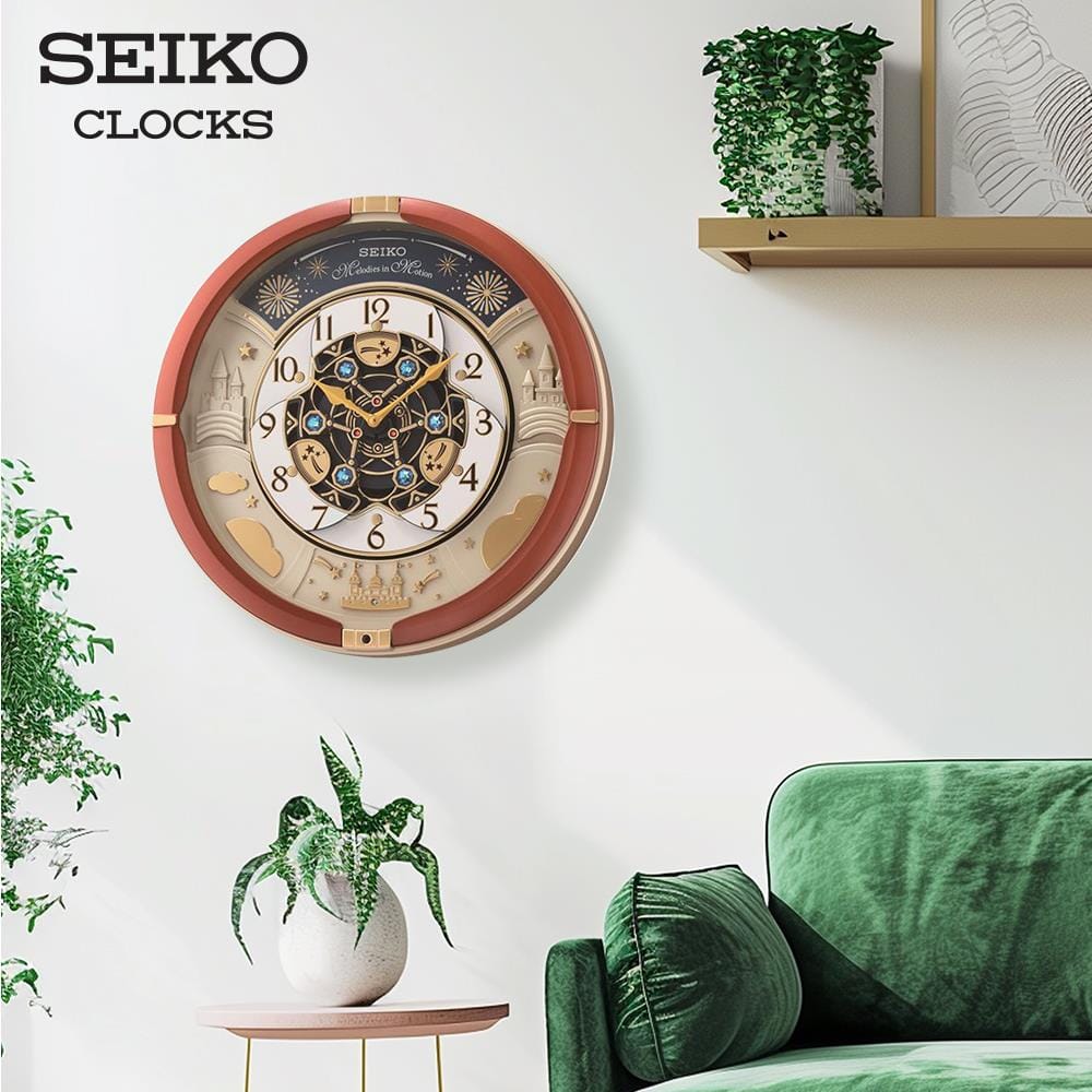 นาฬิกาแขวน SEIKO CLOCKS MELODY QXM378B 16 นิ้ว สีน้ำตาล