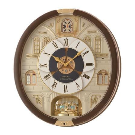 นาฬิกาแขวน SEIKO CLOCKS MELODY QXM371B 18X16.5 นิ้ว สีน้ำตาล_0