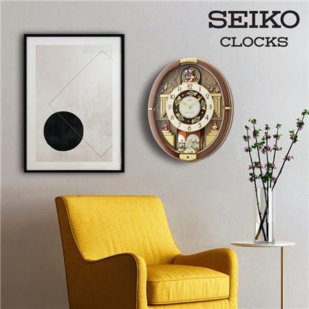 นาฬิกาแขวน SEIKO CLOCKS MELODY QXM384B 19X15.6 นิ้ว สีน้ำตาล_3