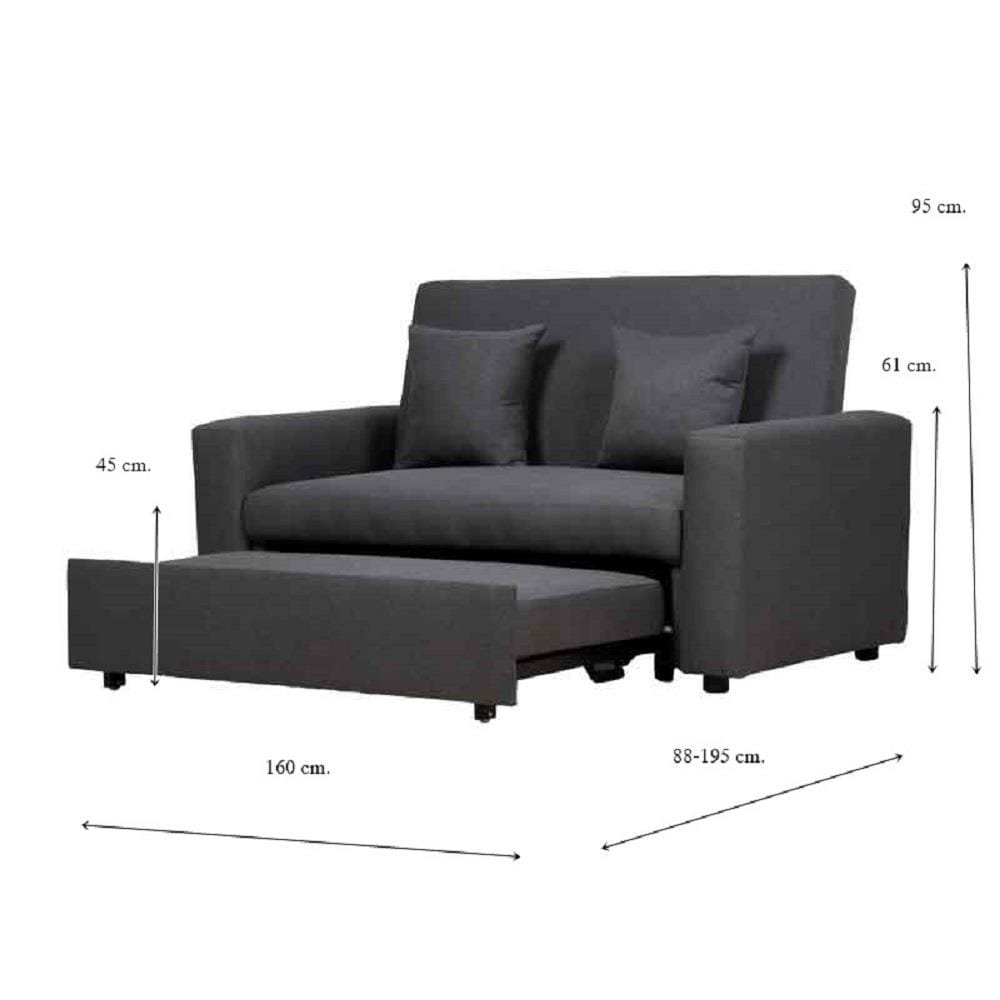 โซฟาเบด AS FURNITURE CHARMAINE CGYCA4 สีเทาเข้ม