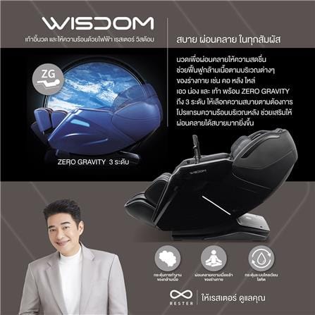 เก้าอี้นวดไฟฟ้า RESTER WISDOM สีเทา_1