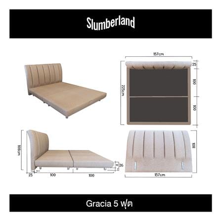 ฐานรองหัวเตียง 5 ฟุต SLUMBERLAND GRACIA สีน้ำตาล_5