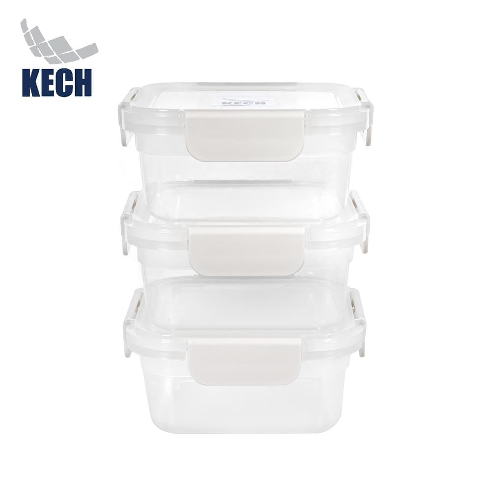 ชุดกล่องอาหาร 0.9 ลิตร KECH NEXT2841 แพ็ก 3 ชิ้น สีครีม