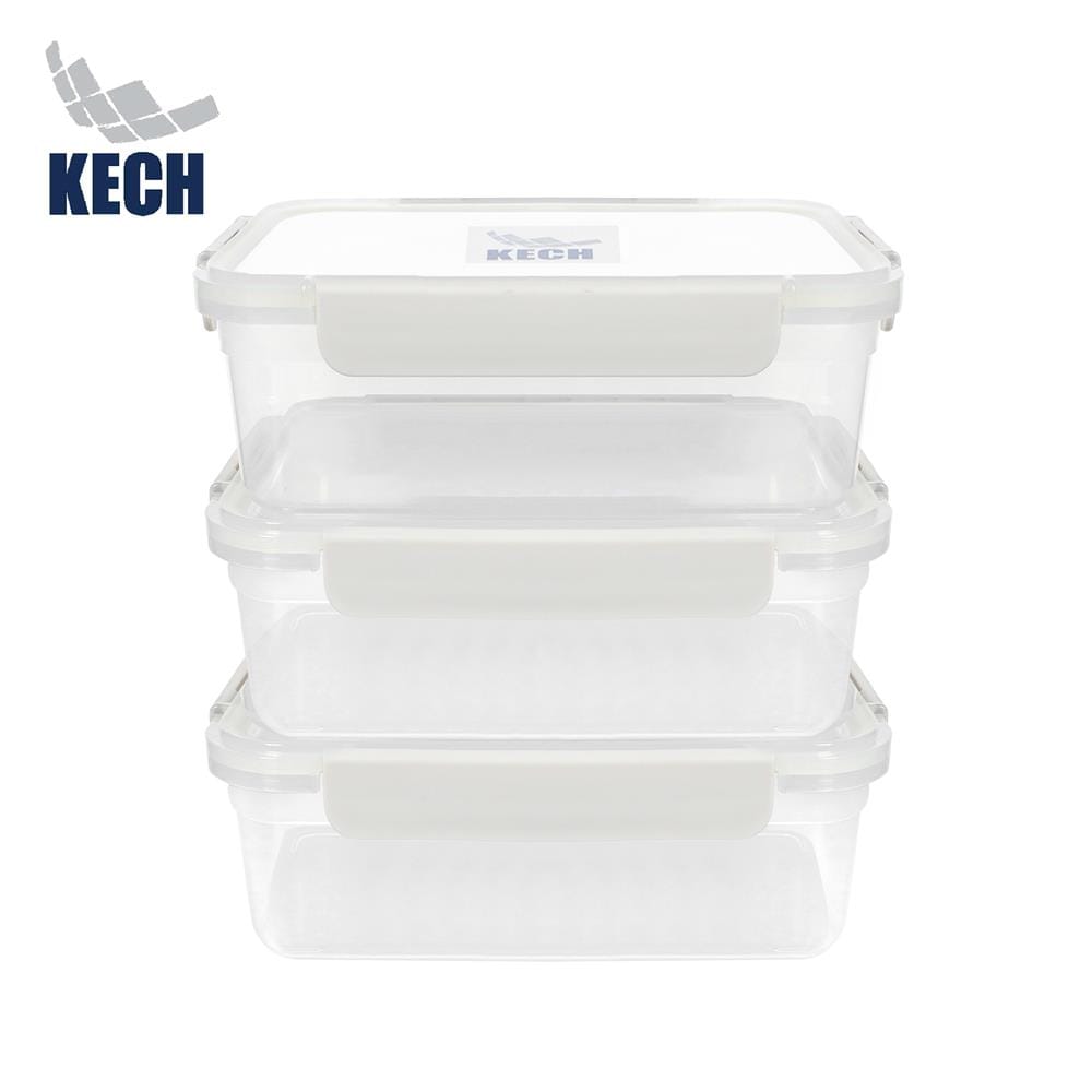 ชุดกล่องอาหาร 0.9 ลิตร KECH NEXT2815 แพ็ก 3 ชิ้น สีครีม