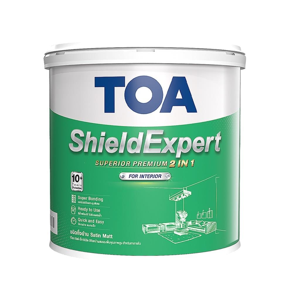 สีน้ำทาภายใน ชนิดด้าน TOA SHIELD EXPERT BASE A สีขาว 1 แกลลอน