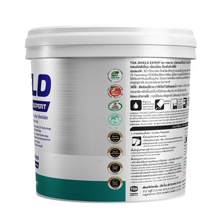 สีน้ำทาภายใน ชนิดกึ่งด้าน TOA SHIELD EXPERT SUPERIOR PREMIUM 2 IN 1 BASE A สีขาว 9 ลิตร_2