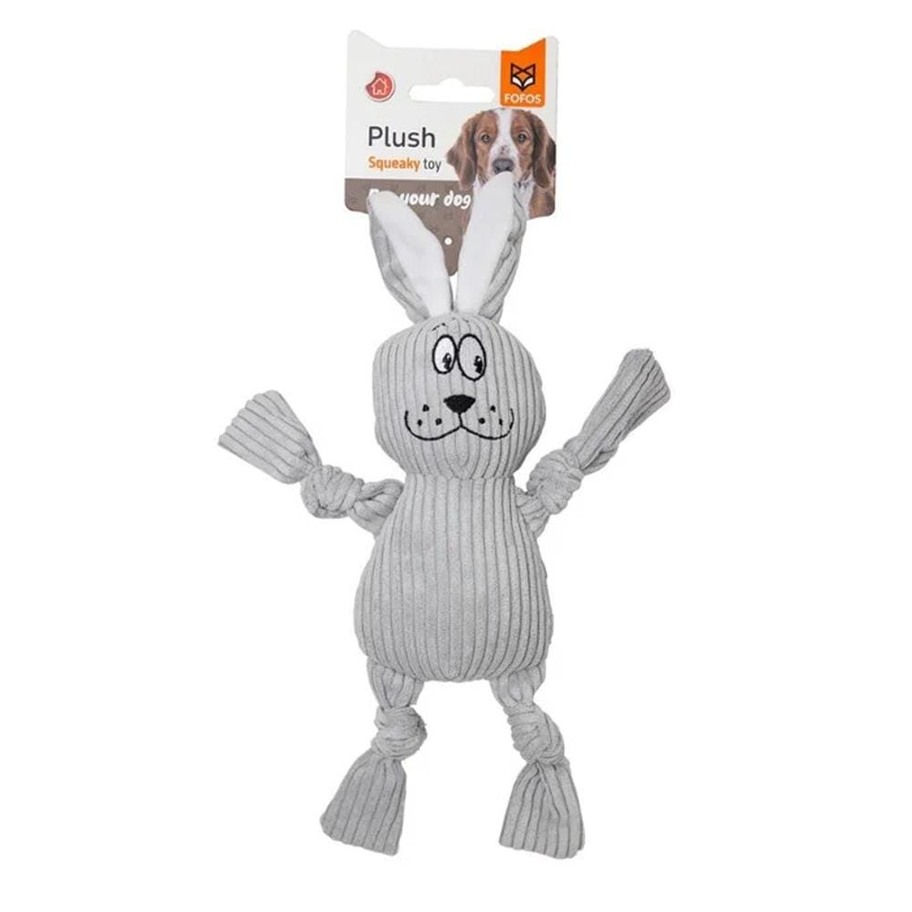 ของเล่นสุนัข FOFOS PLUSH SQUEAKY RABBIT สีเทา