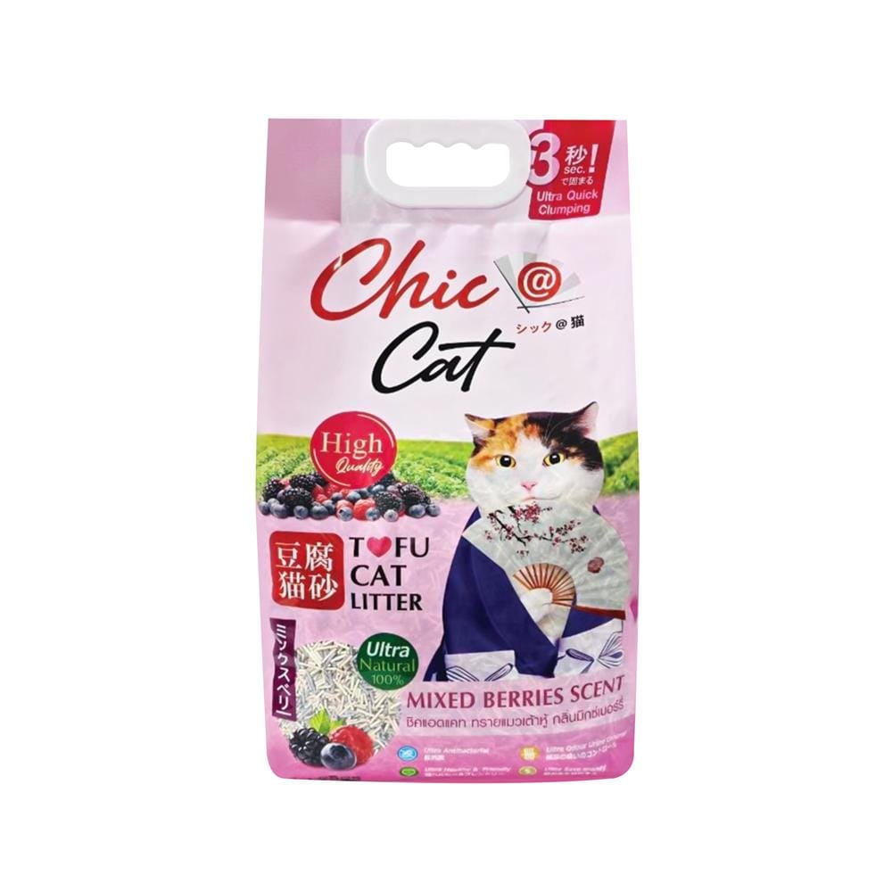 ทรายแมวเต้าหู้ CHIC ADD CAT MIX BERRY 10 ลิตร