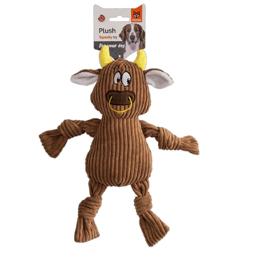 ของเล่นสุนัข FOFOS PLUSH SQUEAKY COW สีน้ำตาล