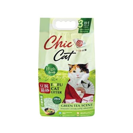 ทรายแมวเต้าหู้ CHIC ADD CAT GREEN TEA 22 ลิตร_0