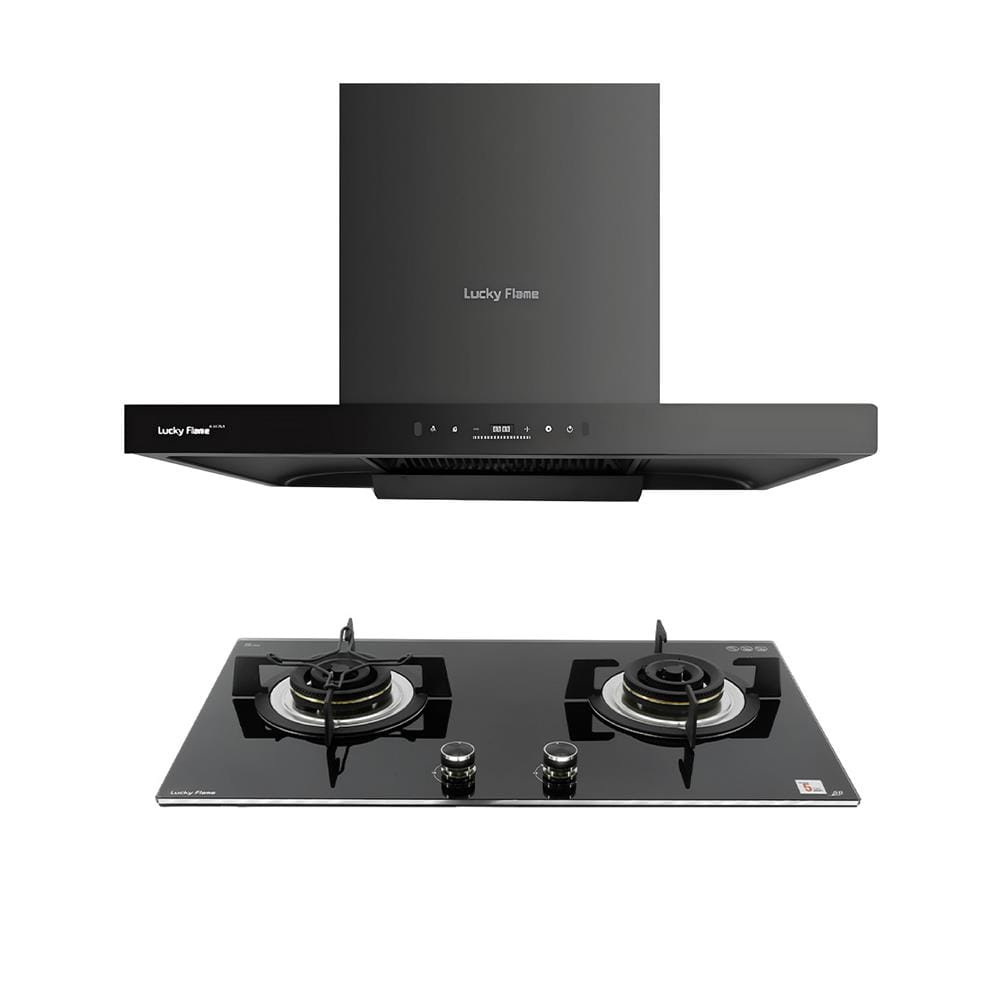 เตาฝัง+เครื่องดูดควัน LUCKY FLAME LGS992+RG911T(NB)