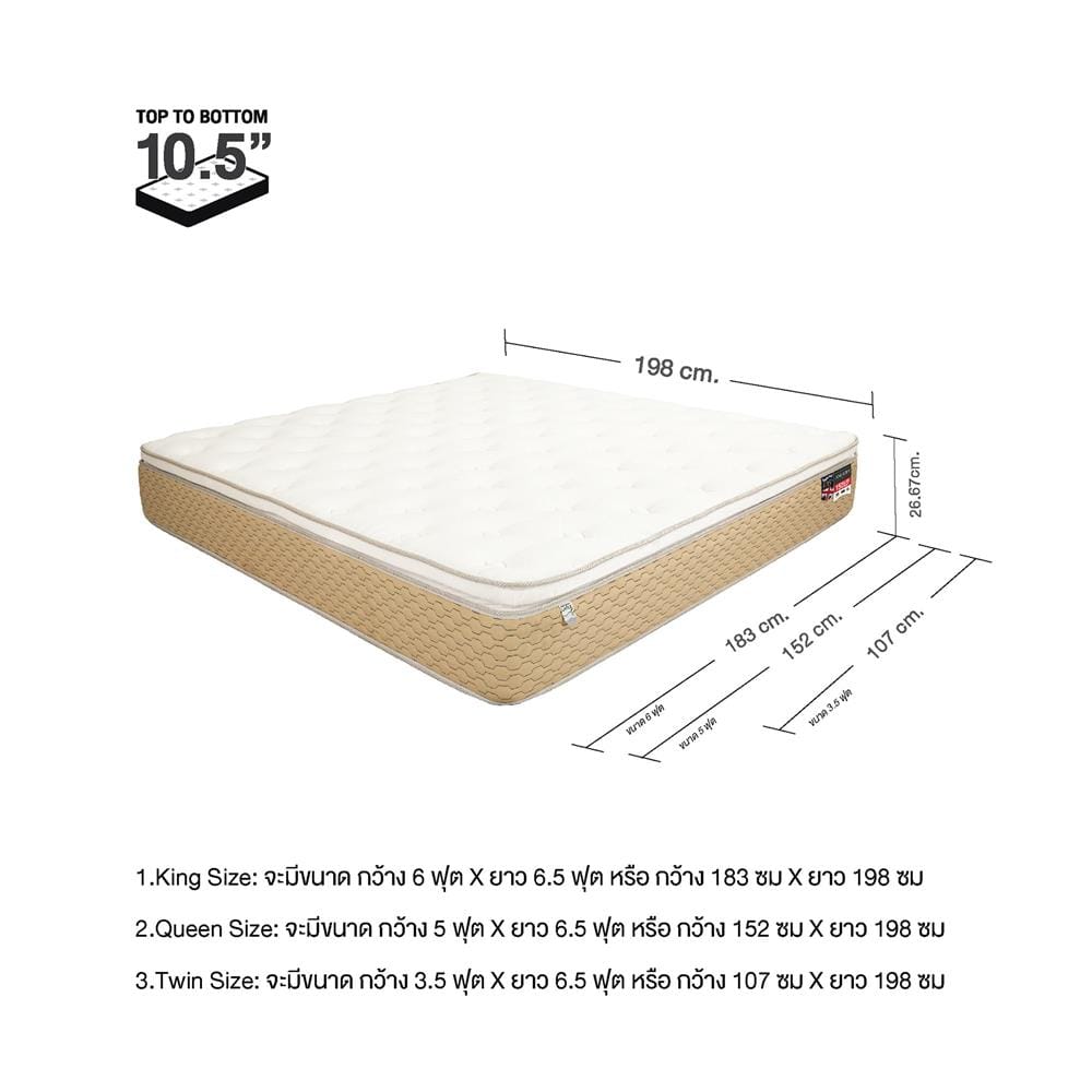 ที่นอนสปริง 5 ฟุต SLUMBERLAND รุ่น AMBERY