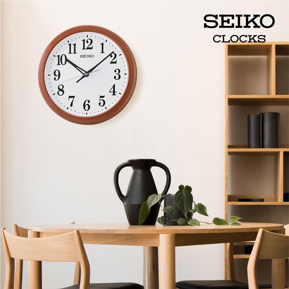 นาฬิกาแขวน SEIKO CLOCKS QHA012B 11.02 นิ้ว สีน้ำตาล