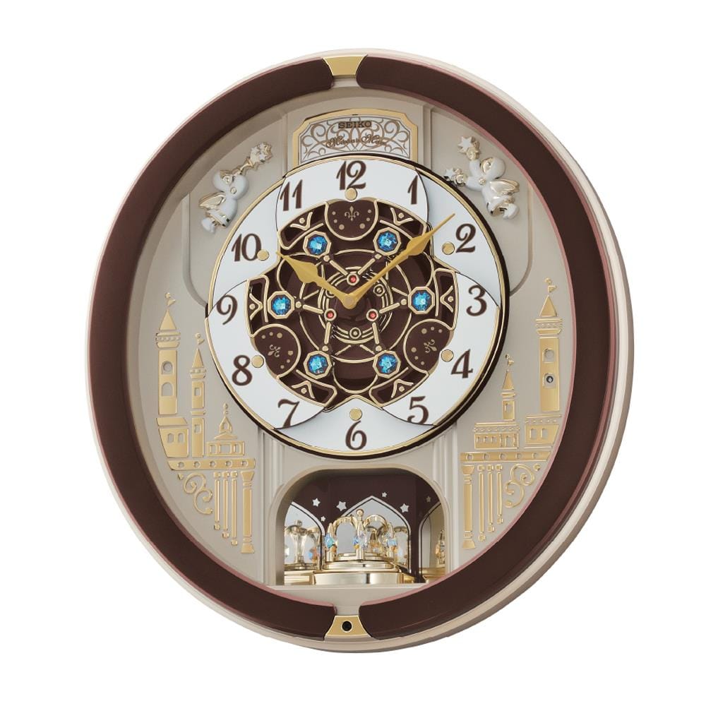 นาฬิกาแขวน SEIKO CLOCKS MELODY QXM291B 17.4X15.9 นิ้ว สีน้ำตาล_1