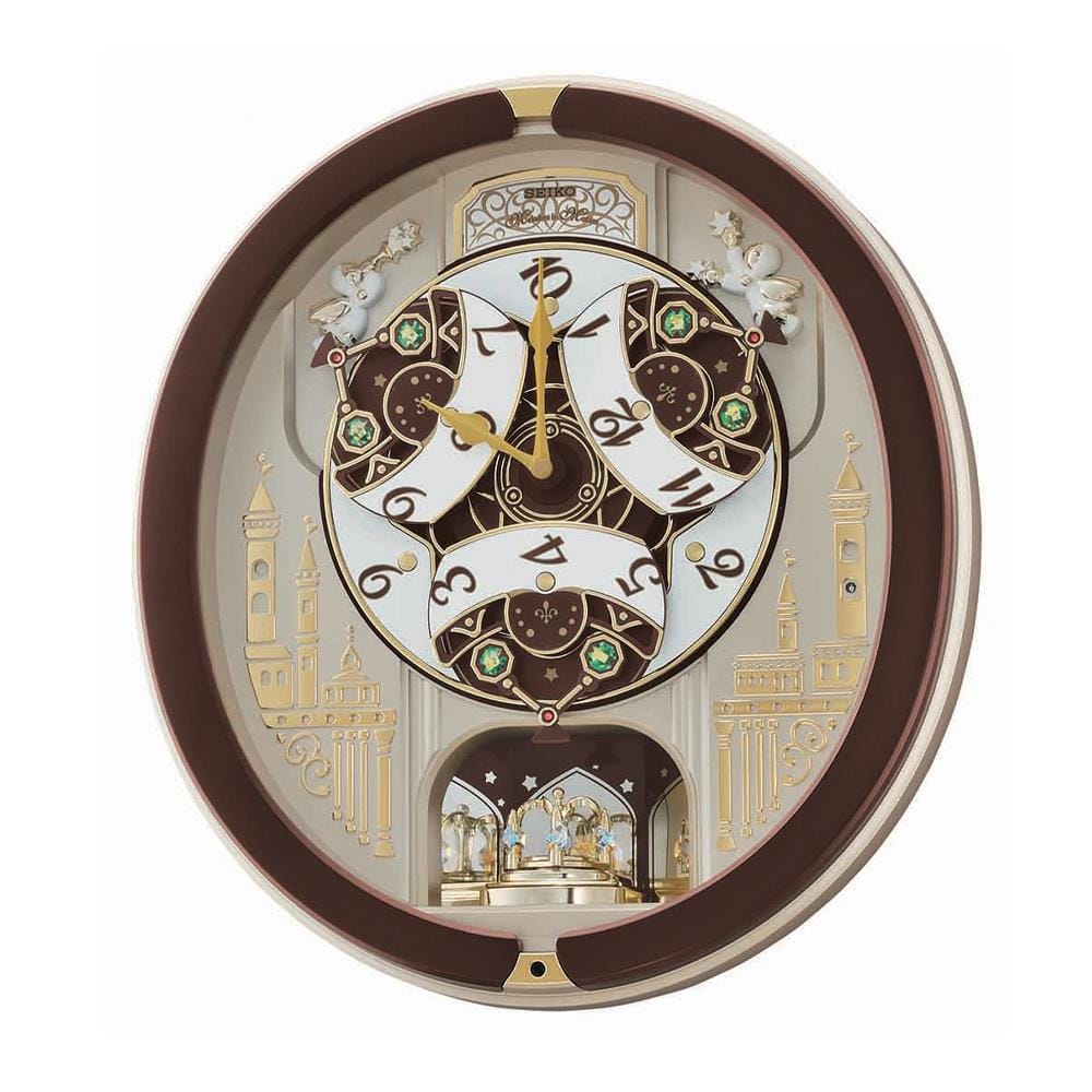 นาฬิกาแขวน SEIKO CLOCKS MELODY QXM291B 17.4X15.9 นิ้ว สีน้ำตาล