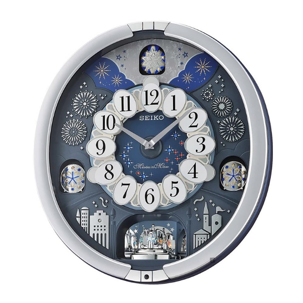 นาฬิกาแขวน SEIKO CLOCKS MELODY QXM379S 17.4X15.9 นิ้ว สีเทา