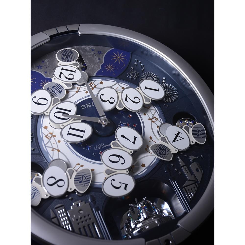 นาฬิกาแขวน SEIKO CLOCKS MELODY QXM379S 17.4X15.9 นิ้ว สีเทา