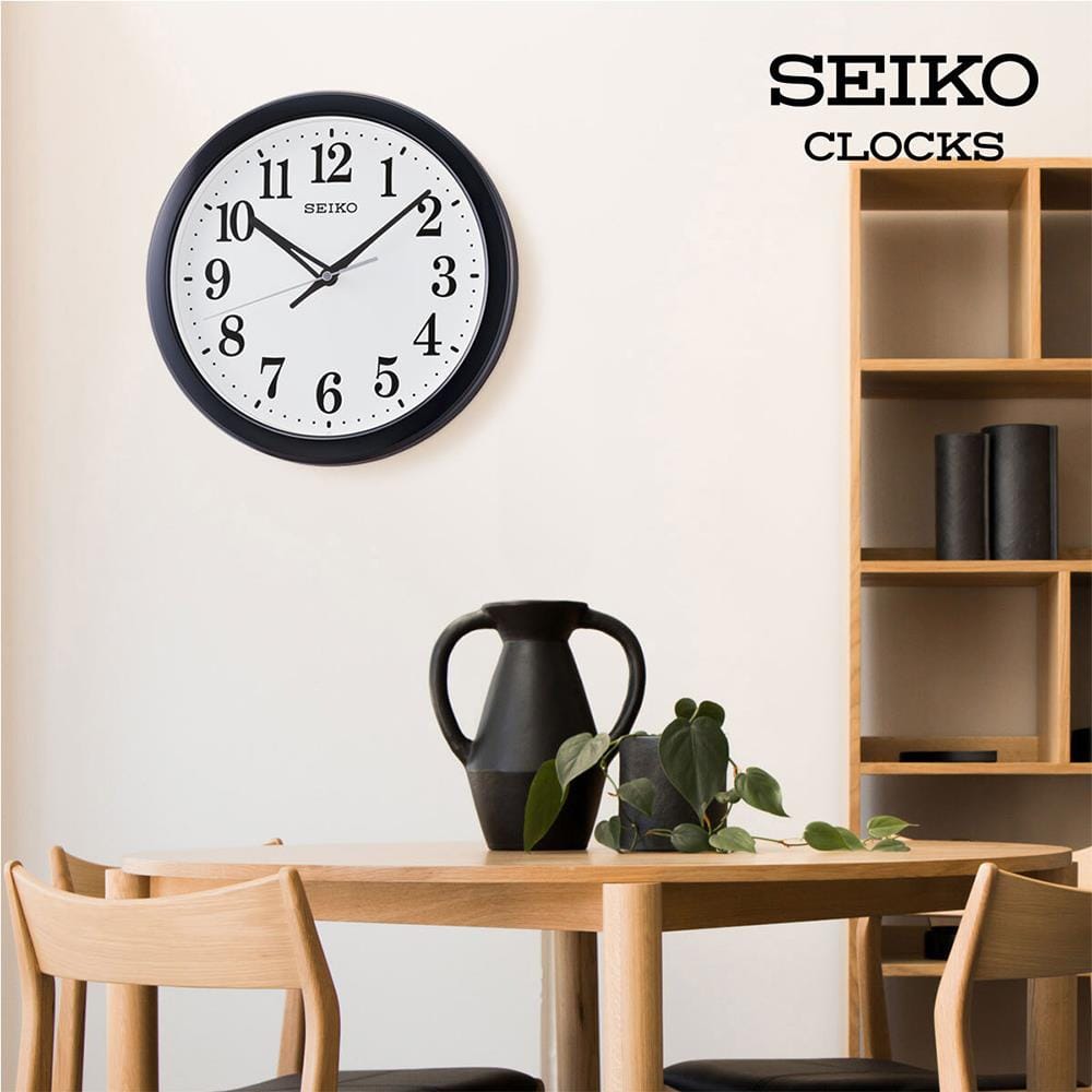 นาฬิกาแขวน SEIKO CLOCKS QHA012K 11.02 นิ้ว สีดำ