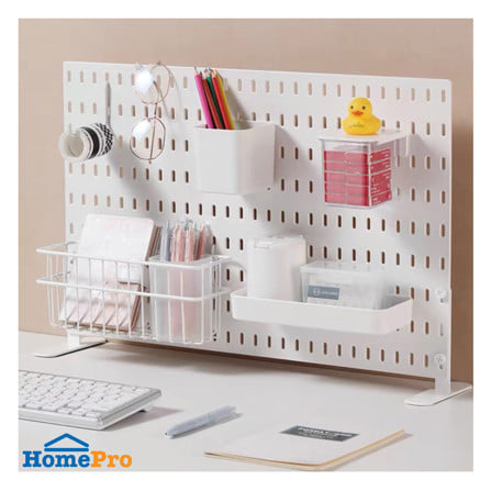 แผงพลาสติกพร้อมขาตั้งโต๊ะ STACKO TIDY 56x0.4x37 ซม. สีขาว_6
