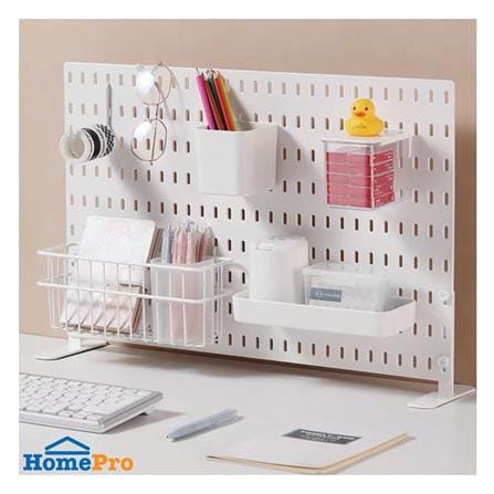 แผงพลาสติกพร้อมขาตั้งโต๊ะ STACKO TIDY 56x0.4x37 ซม. สีขาว_6