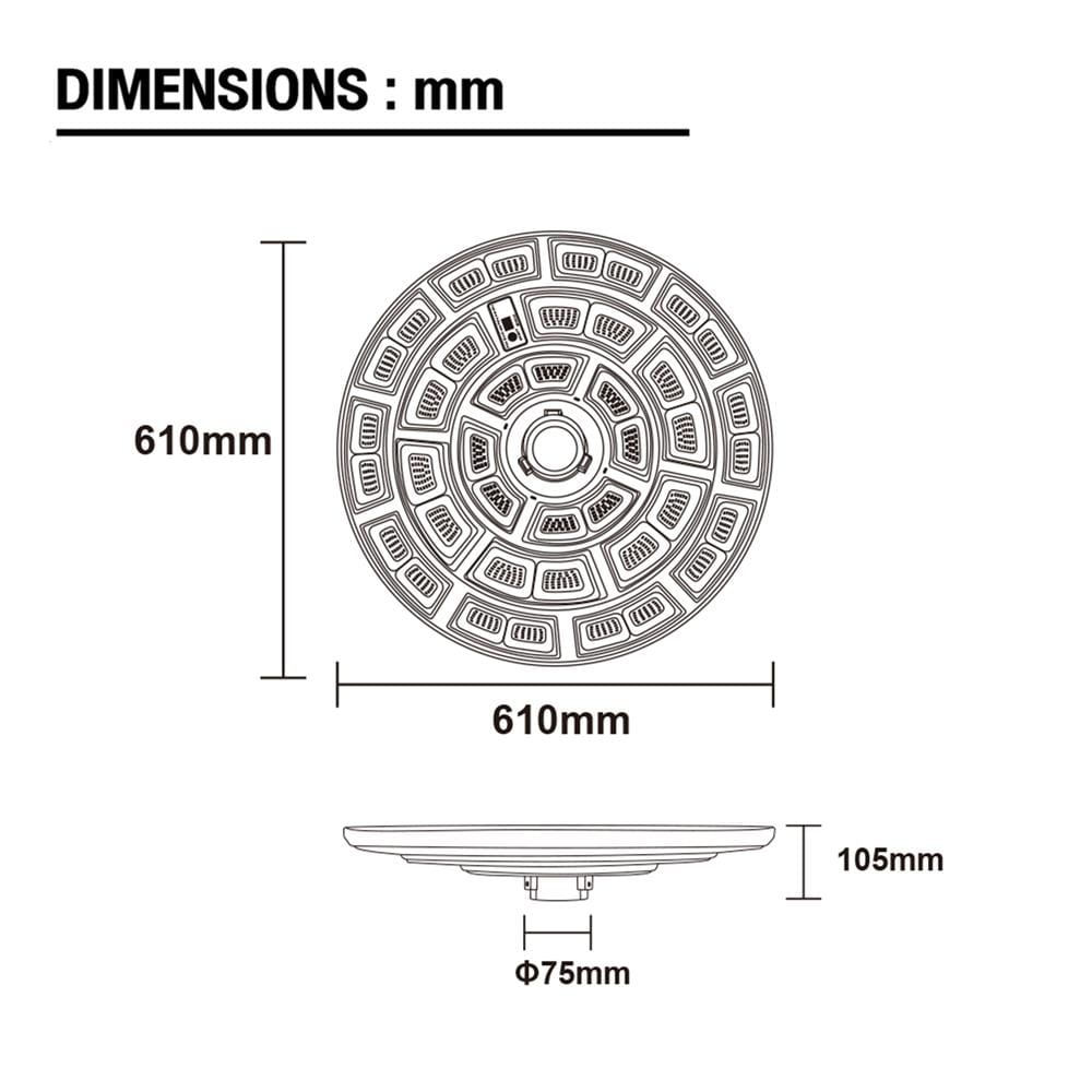 ไฟสนาม SOLAR CARINI NORAH RD 1000 วัตต์ DAYLIGHT สีดำ